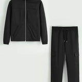 Essential Tech Tracksuit Black