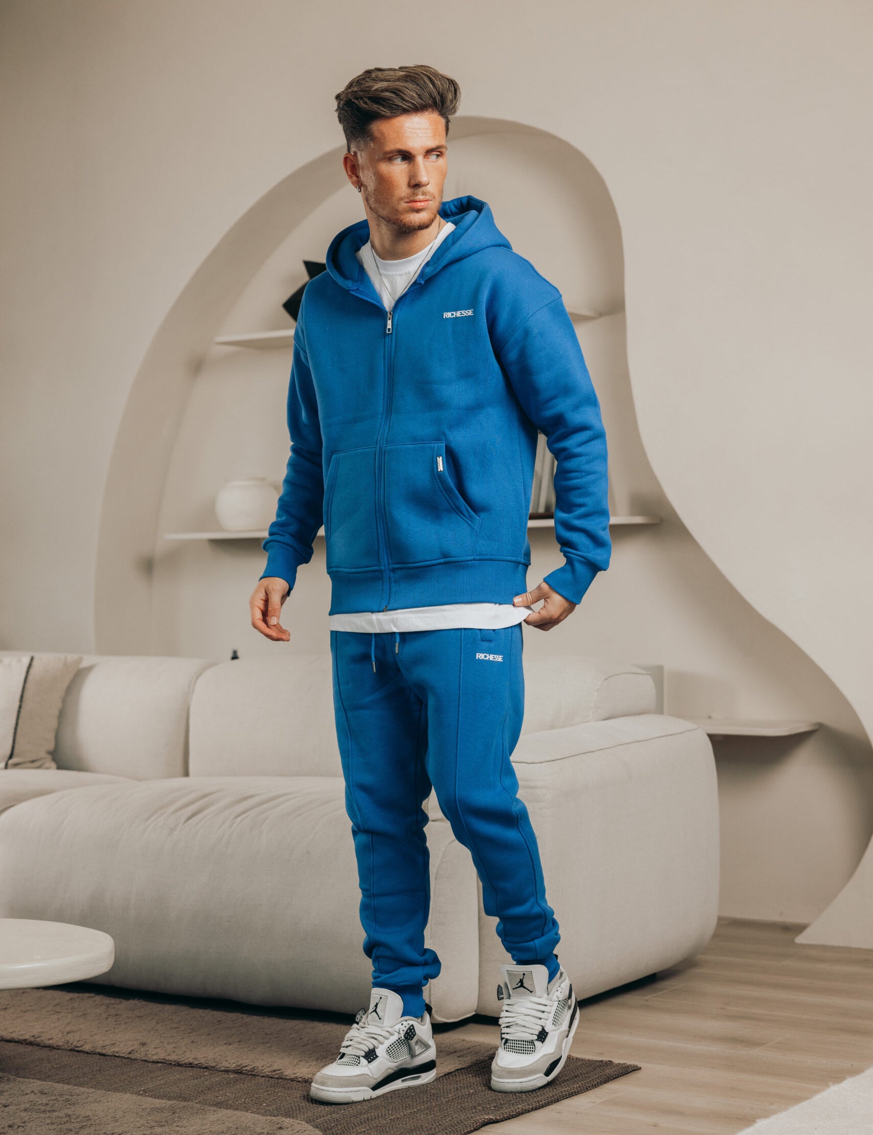 ZIPPER HOODIE BLAUW