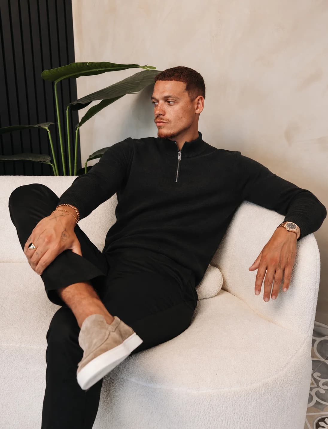 Half Zip Knit | Black