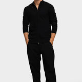 KNITTED ZIPPER VEST BLACK