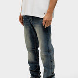 BULLET WASHED BLUE BAGGY JEANS