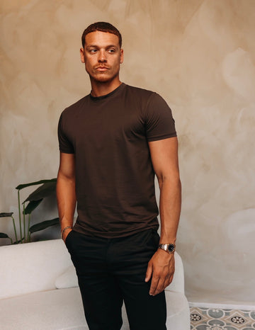 SHINY ESSENTIAL SHIRT DEEP BROWN