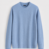 WAFFLE KNIT SWEATER | LIGHT BLUE