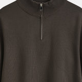 HALF ZIP KNIT | DARK BROWN