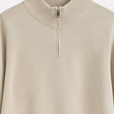 HALF ZIP KNIT | SAND