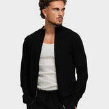 KNITTED ZIPPER VEST BLACK