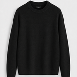 WAFFLE KNIT SWEATER | BLACK