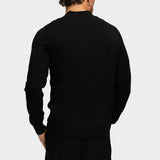 KNITTED ZIPPER VEST BLACK