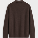 RIBBED KNIT POLO | BROWN