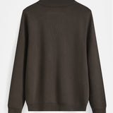 HALF ZIP KNIT | DARK BROWN
