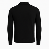 Knitted Long Sleeve Polo Black