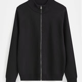KNIT ZIP CARDIGAN | BLACK