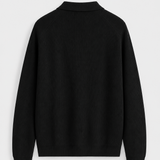 RIBBED KNIT POLO | BLACK