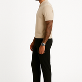 ESSENTIAL KNIT ZIP TEE TAUPE