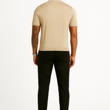 ESSENTIAL KNIT ZIP TEE TAUPE