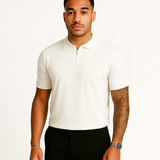 ESSENTIAL KNIT ZIP TEE WHITE