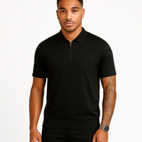 ESSENTIAL KNIT ZIP TEE BLACK