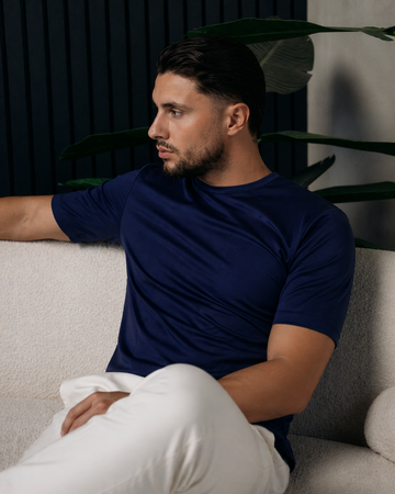 SHINY ESSENTIAL SHIRT NAVY BLUE