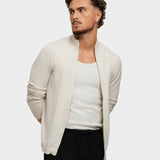 KNITTED ZIPPER VEST SOFT SAND