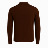 Knitted Long Sleeve Polo Brown