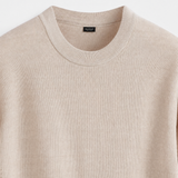WAFFLE KNIT SWEATER | BEIGE