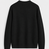 WAFFLE KNIT SWEATER | BLACK