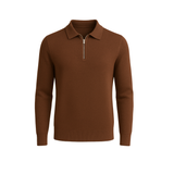 KNITTED LONGSLEEVE POLO BROWN