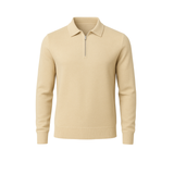 KNITTED LONGSLEEVE POLO BEIGE