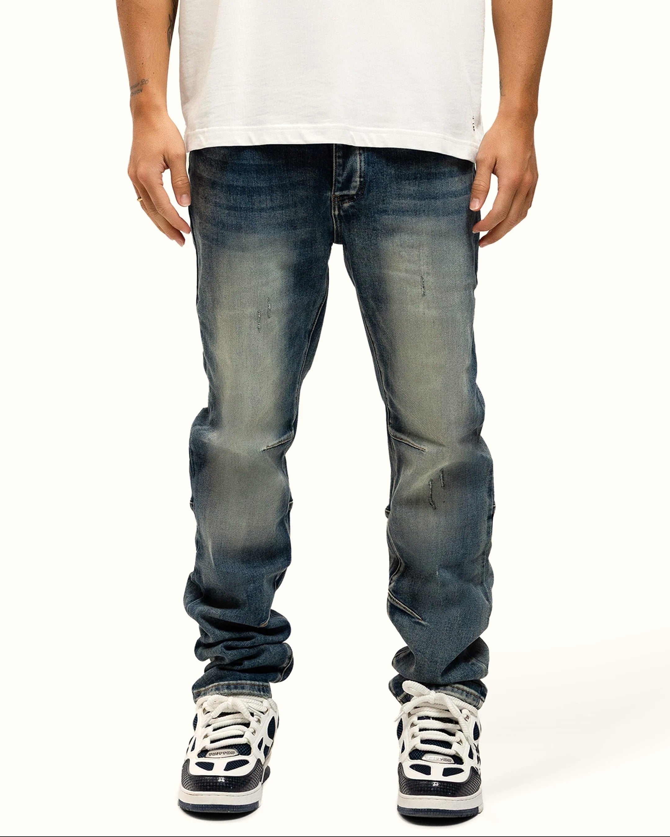 BULLET WASHED BLUE BAGGY JEANS