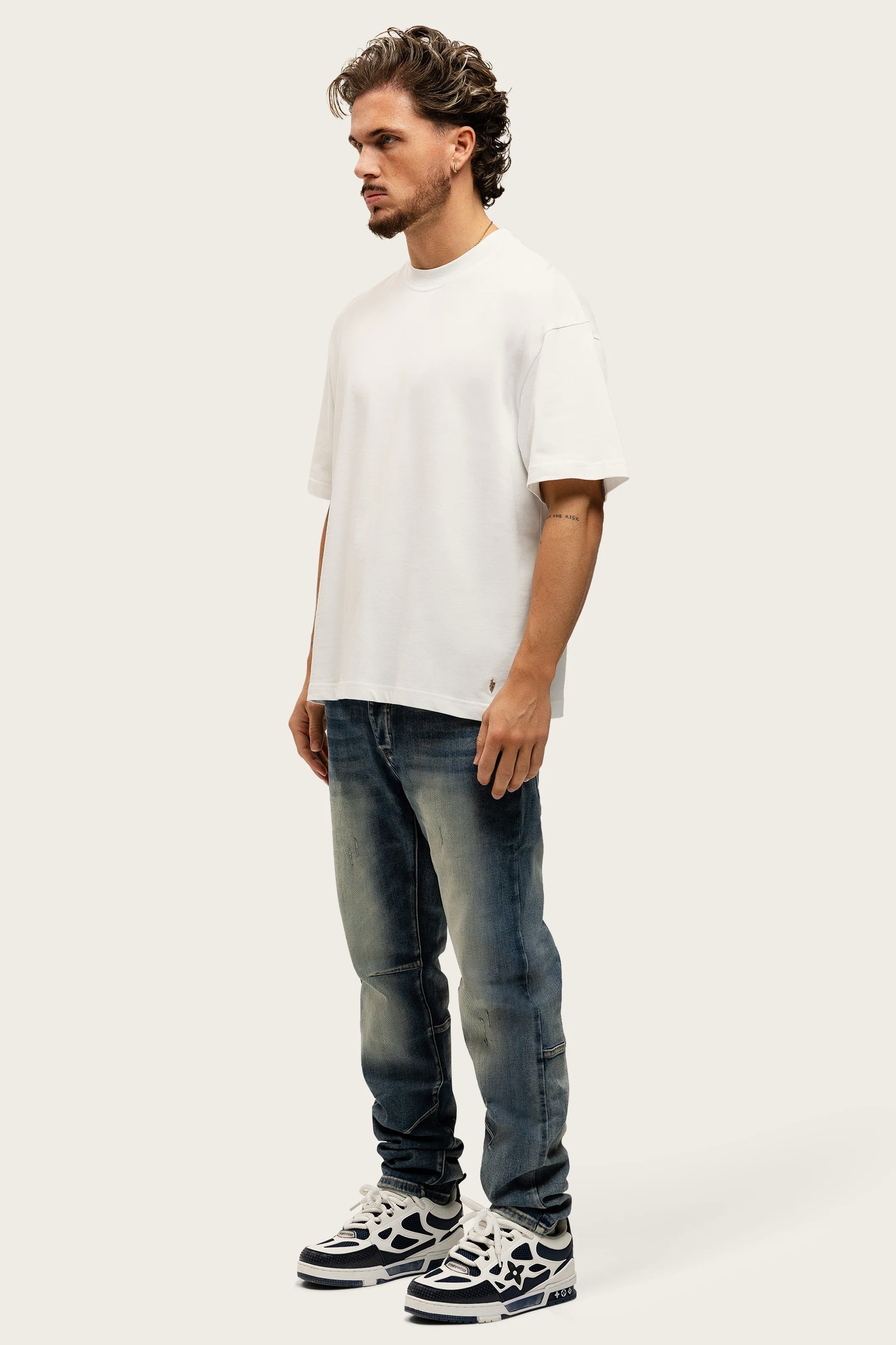 BULLET WASHED BLUE BAGGY JEANS