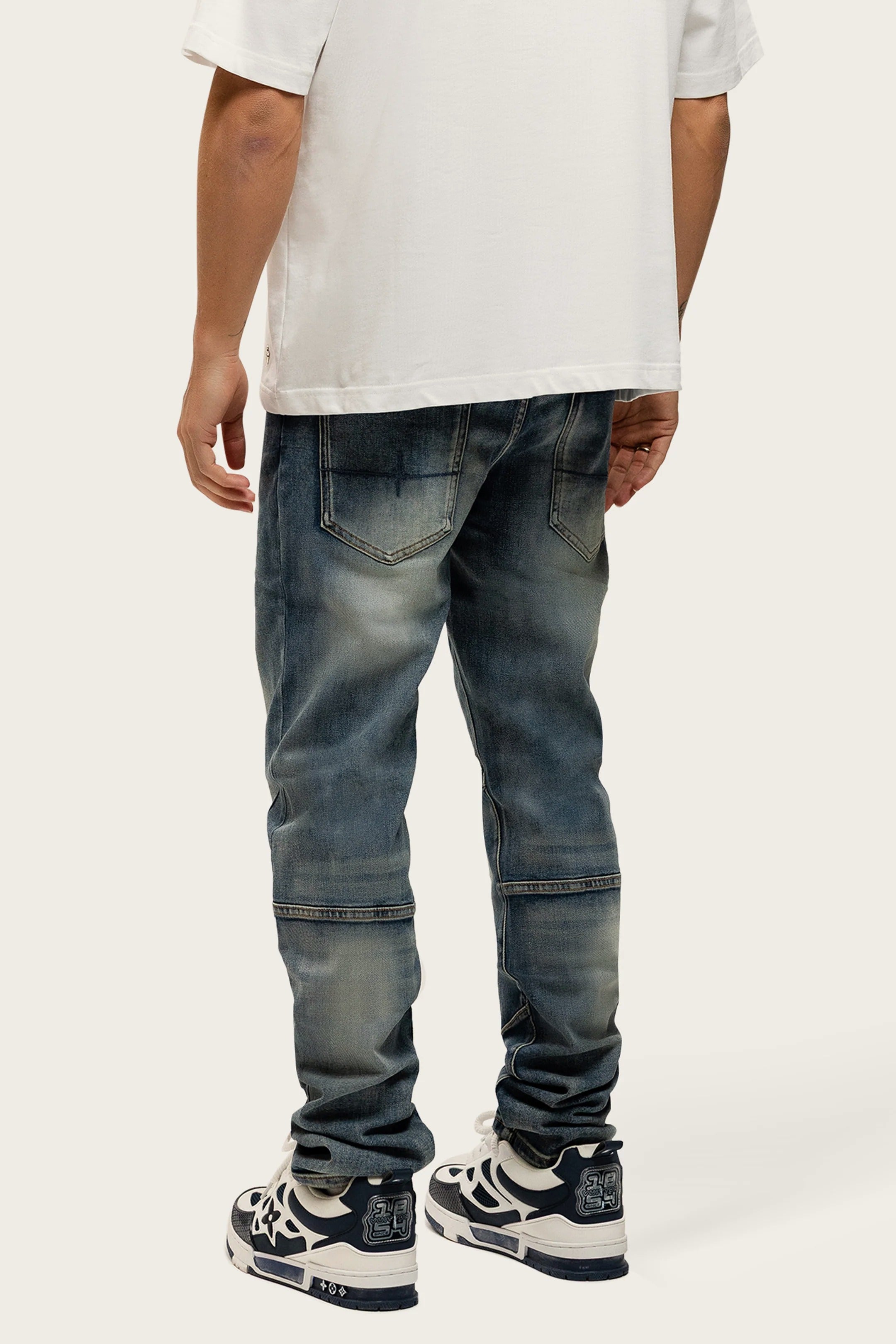 BULLET WASHED BLUE BAGGY JEANS