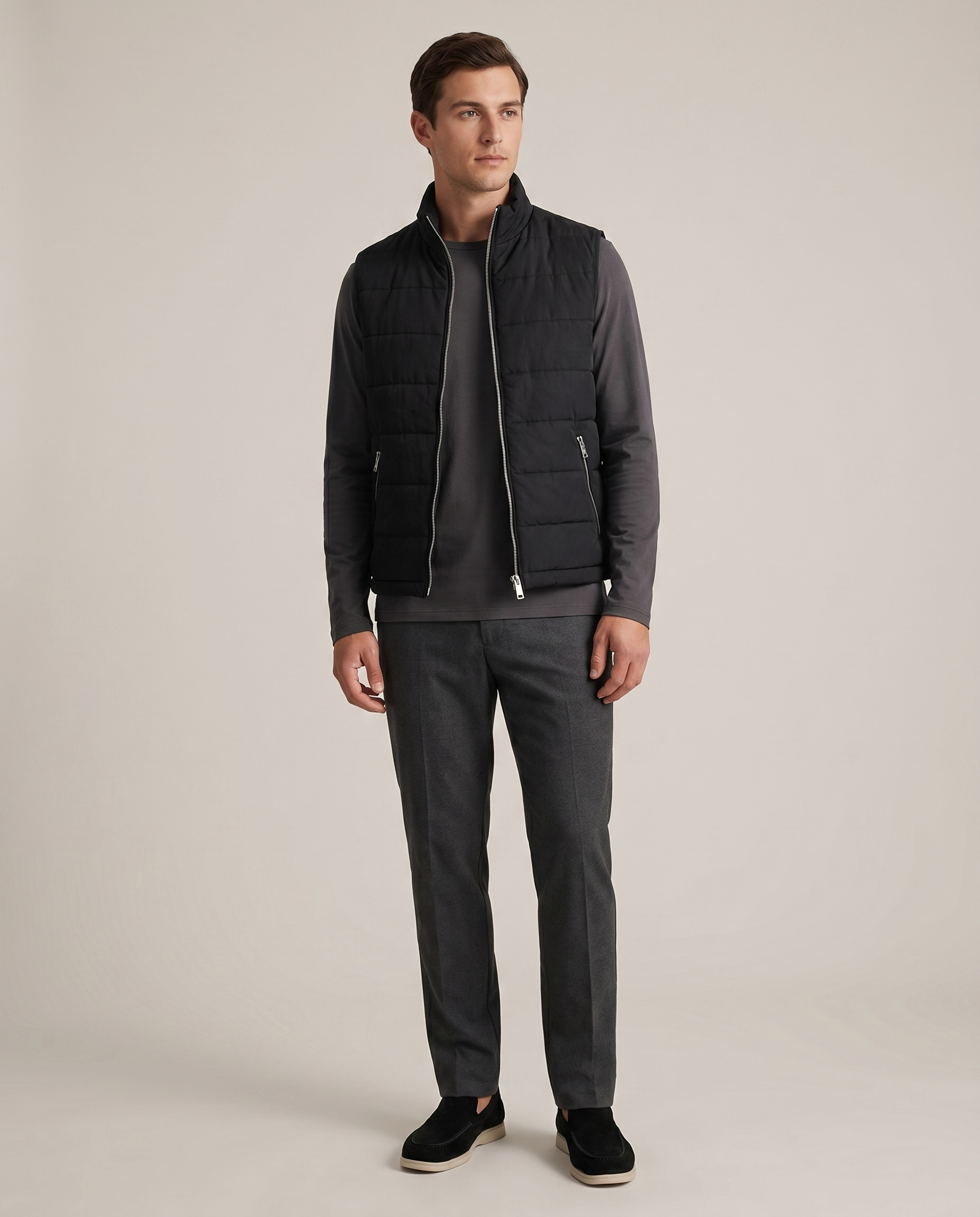 BASE BODYWARMER BLACK - studio op model