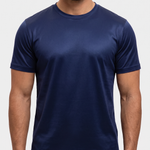 Shiny Essential Shirt Navy - front detail