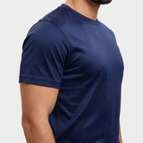 Shiny Essential Shirt Navy - zij detail