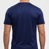 Shiny Essential Shirt Navy - achter detail
