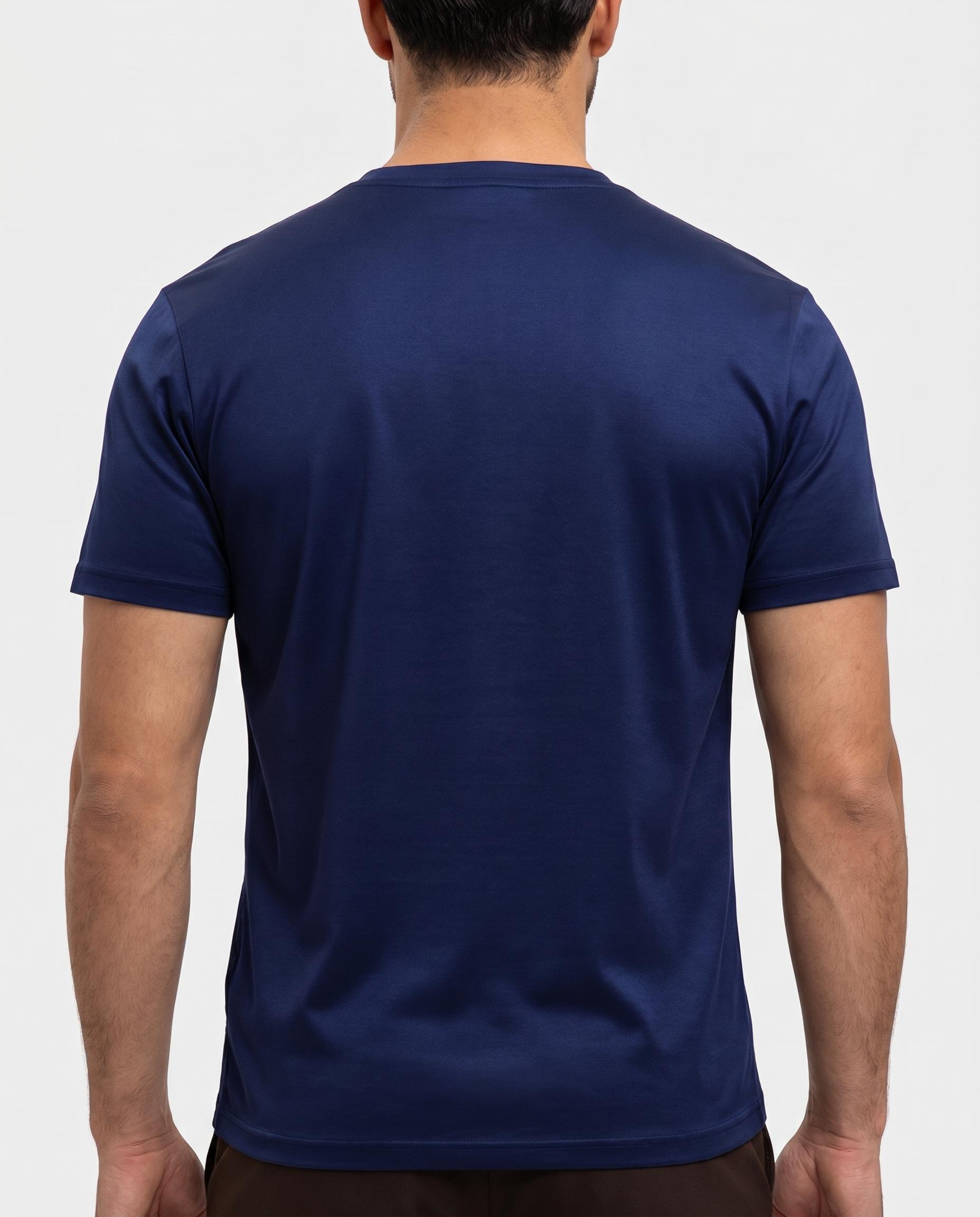Shiny Essential Shirt Navy - achter detail