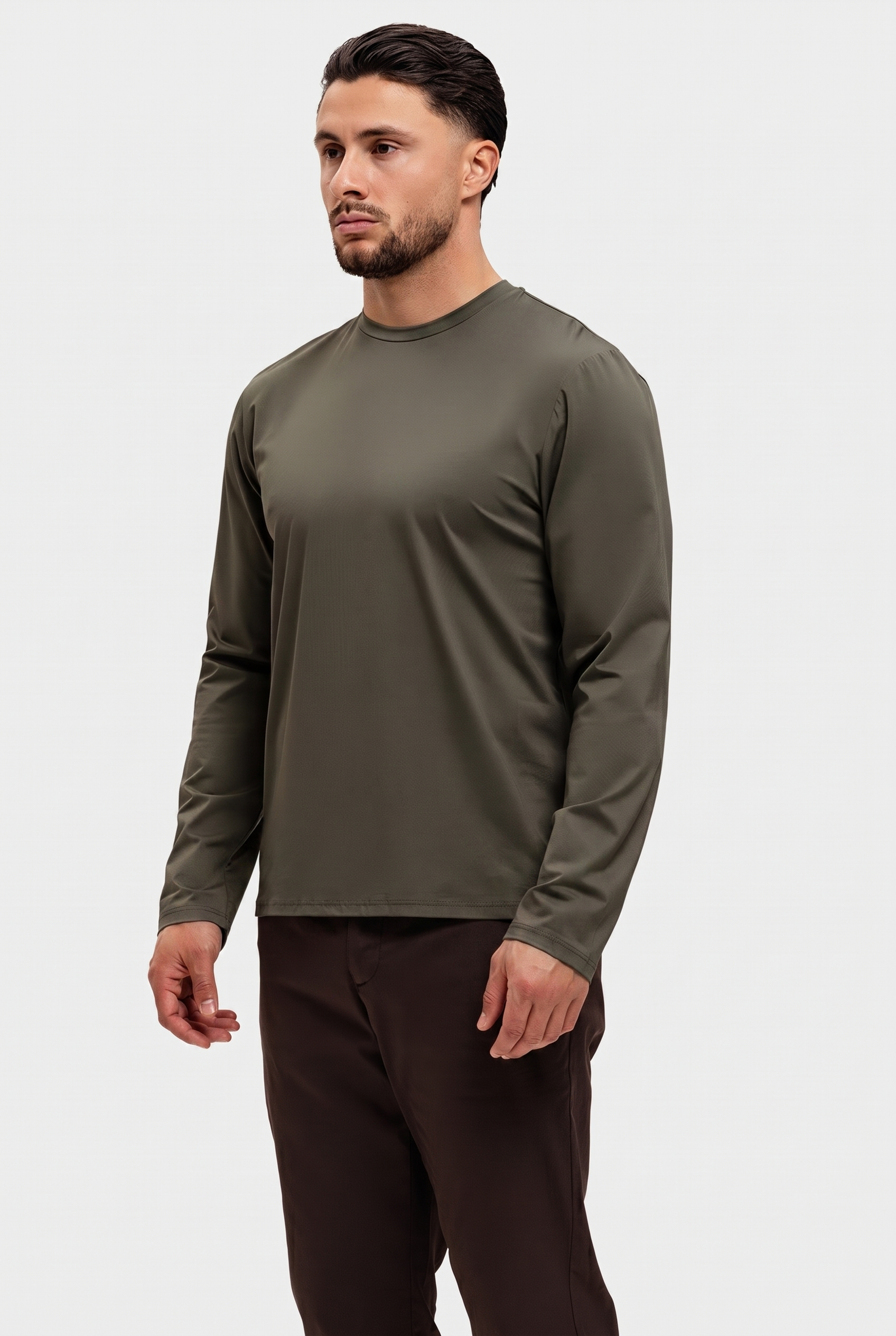 SHINY ESSENTIAL LONGSLEEVE MIDNIGHT OLIVE