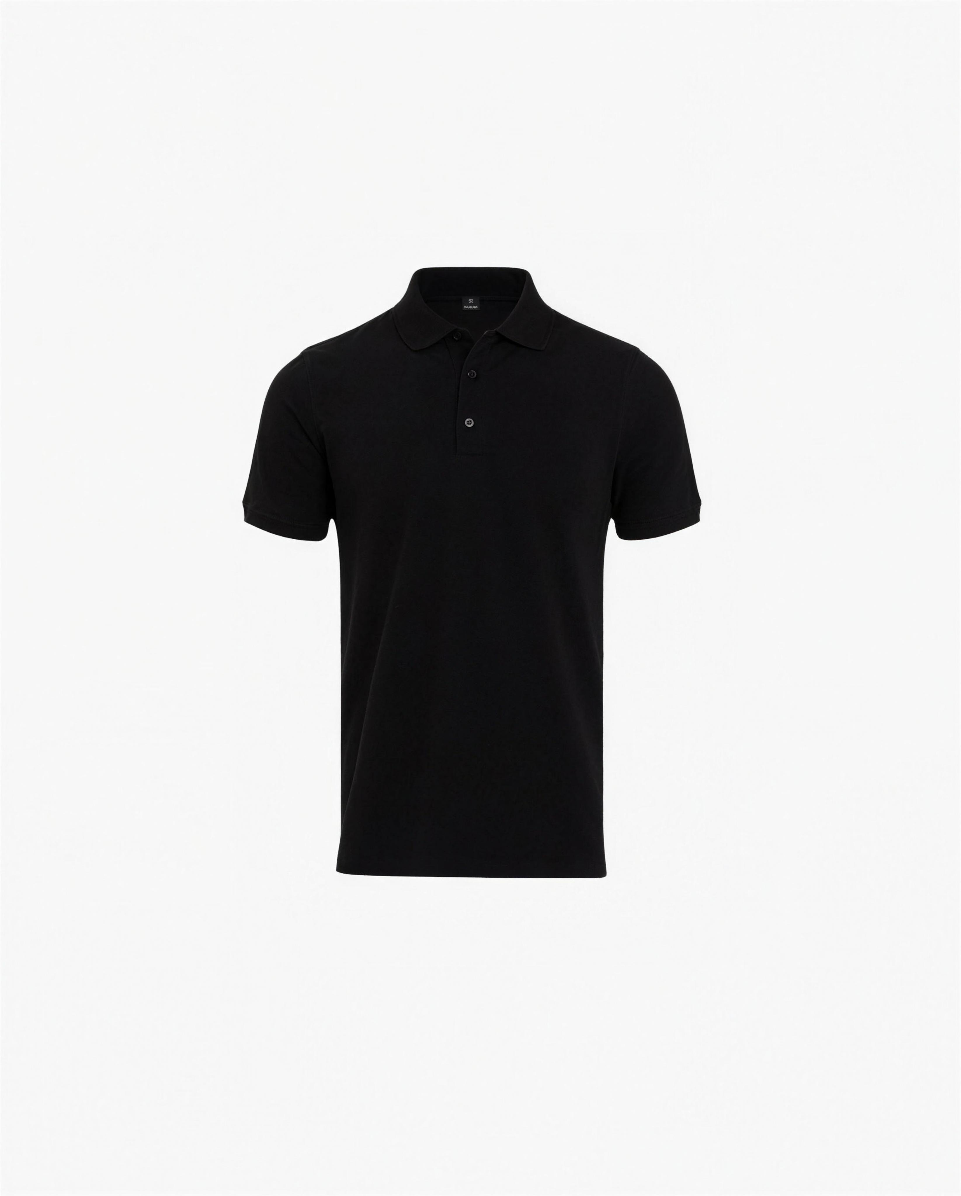 Pique Core Polo Black 4K white bust