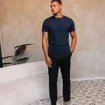 SHINY ESSENTIAL SHIRT NAVY BLUE lifestyle