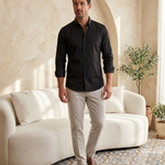 Classic Black Shirt - editorial model