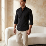 Classic Black Shirt - editorial model