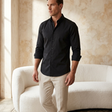 Classic Black Shirt - editorial model