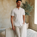 Mao White Shirt - editorial model