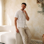 Mao White Shirt - editorial model