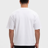 Oversized Cotton T-Shirt White — achterkant, boxy silhouet 280 GSM katoen