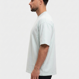 Oversized Cotton T-Shirt Mint — zijkant, oversized fit met dropped shoulders