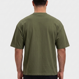 Oversized Cotton T-Shirt Army Green - achterkant