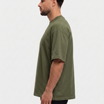 Oversized Cotton T-Shirt Army Green - zijkant