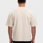 Oversized Cotton T-Shirt Beige - achterkant