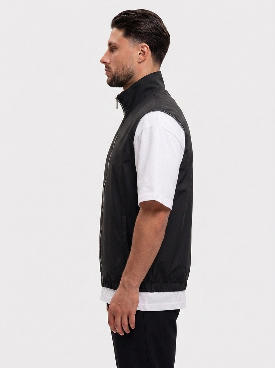 Core Bodywarmer Grey - omkeerbaar zwart, zijkant